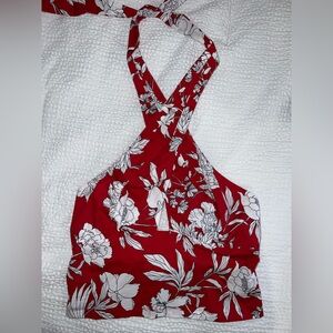Express halter floral crop top